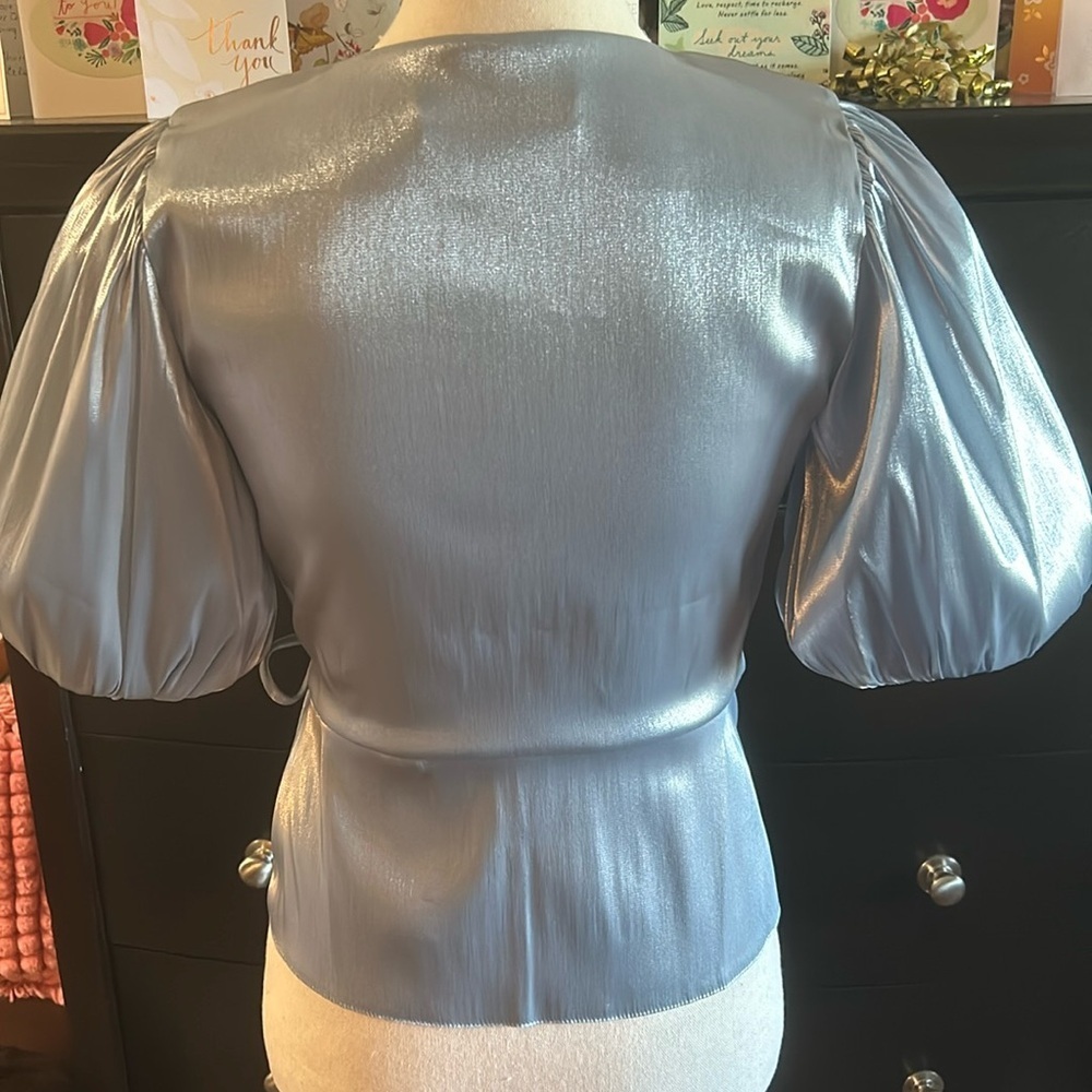 🔥NWOT Amanda Uprichard puff sleve elegant evening special event top xs - Picture 7 of 11